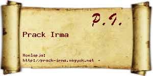 Prack Irma névjegykártya